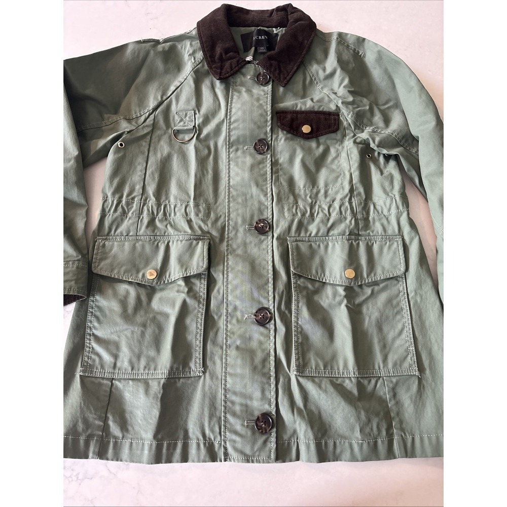 J.Crew Women's XS Green Waxed Chic Cotton Classic Field Jacket AW104 Barn Chore
